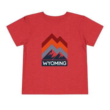 Buy heather-red Wyoming Toddler T-Shirt - Retro Palm Tree Unisex Toddler Wyoming Shirt