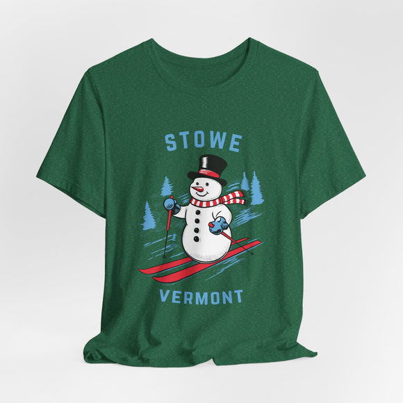 Stowe, Vermont T Shirt - Ski Snowman Graphic Tee
