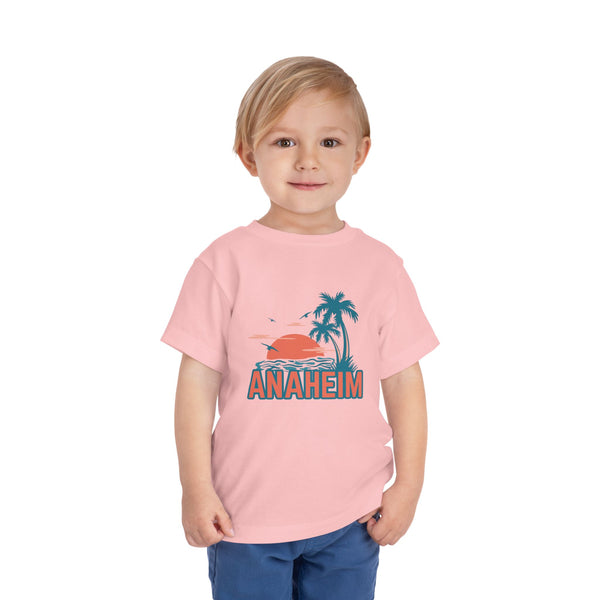 Anaheim, California Toddler T-Shirt - Retro Palm Tree Toddler Anaheim Shirt