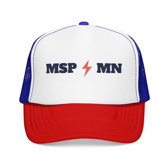 Minneapolis, Minnesota Retro Trucker Hat - Lightning Foam Cap