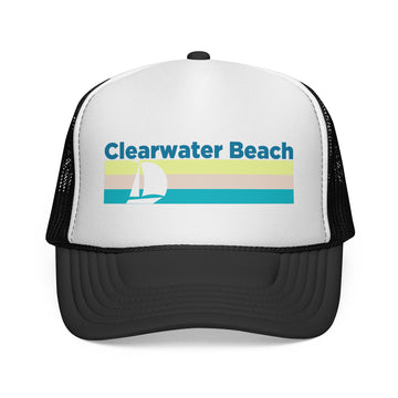 Clearwater Beach, Florida Retro Sailboat Trucker Hat