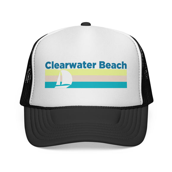 Clearwater Beach, Florida Retro Sailboat Trucker Hat