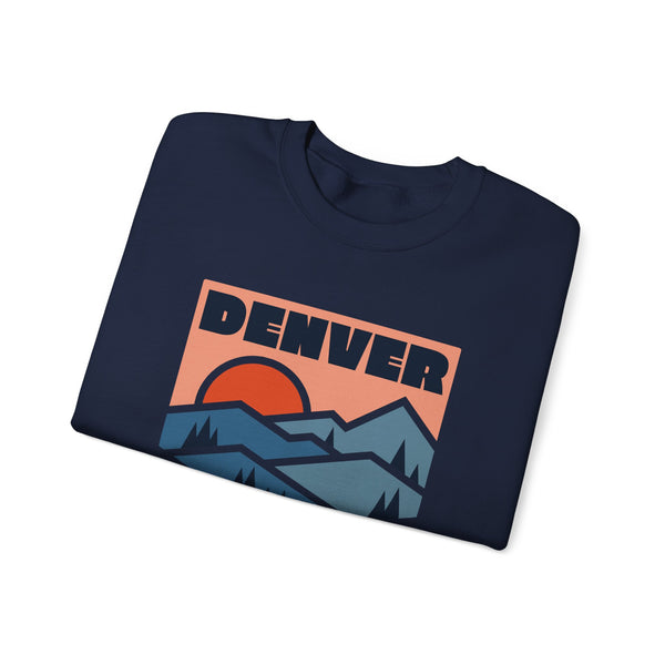Denver, Colorado Sweatshirt Retro Mountains, Denver Unisex Graphic Crewneck