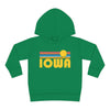 Iowa Toddler Hoodie - Retro Sunrise Unisex Iowa Toddler Sweatshirt