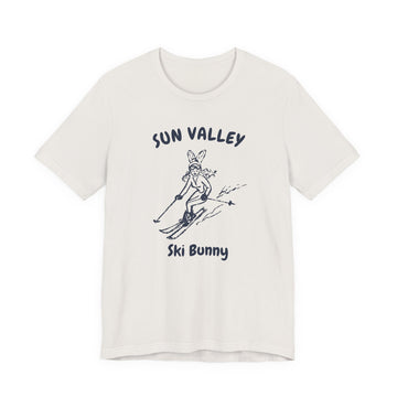 Buy vintage-white Sun Valley, Idaho Ski Bunny T‑Shirt — Retro Skiing Graphic Tee