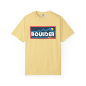 Buy butter Boulder, Colorado Graphic Tee, Comfort Colors Retro Mountain Unisex Boulder T shirt