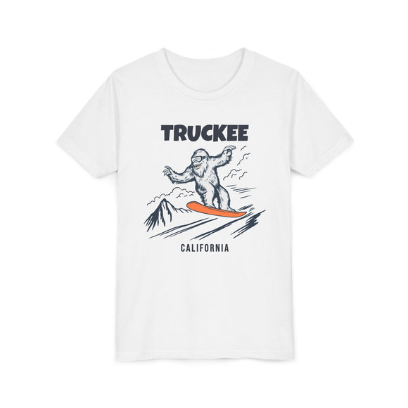 Truckee, California Yeti Snowboard Youth Tee - Kids Skiing Shirt