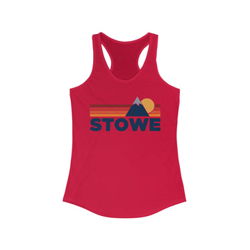 Buy solid-red Stowe, Vermont Women's Racerback Tank Top - Mountain Lover Sleeveless Shirt, Women's Stowe Hiking Tank