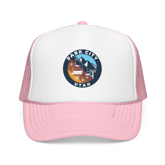 Park City, Utah Retro Ski Lift Mountain Foam Trucker Hat
