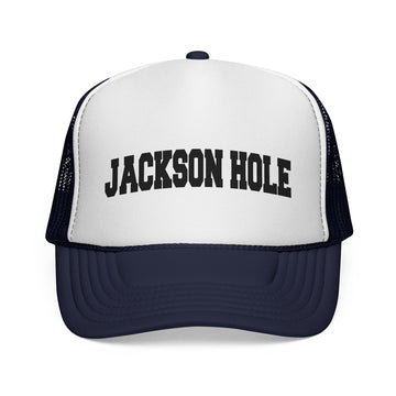 Buy dark-navy Jackson Hole, Wyoming Collegiate Style Trucker Hat