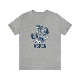 Aspen, Colorado T-Shirt - Skeleton Skier Unisex Aspen Shirt