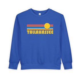 Tallahassee, Florida Toddler Sweatshirt - Retro Sun Tallahassee Toddler Crewneck Sweatshirt