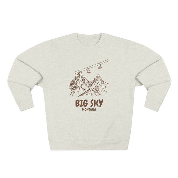 Premium Big Sky, Montana Gondola Ski Mountain Sweatshirt