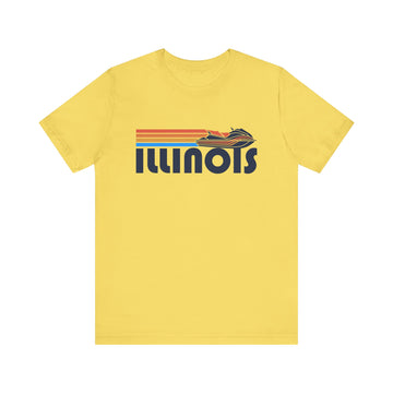 Buy maize-yellow Illinois T Shirt - Retro Jetski PWC Graphic Illinois Tee