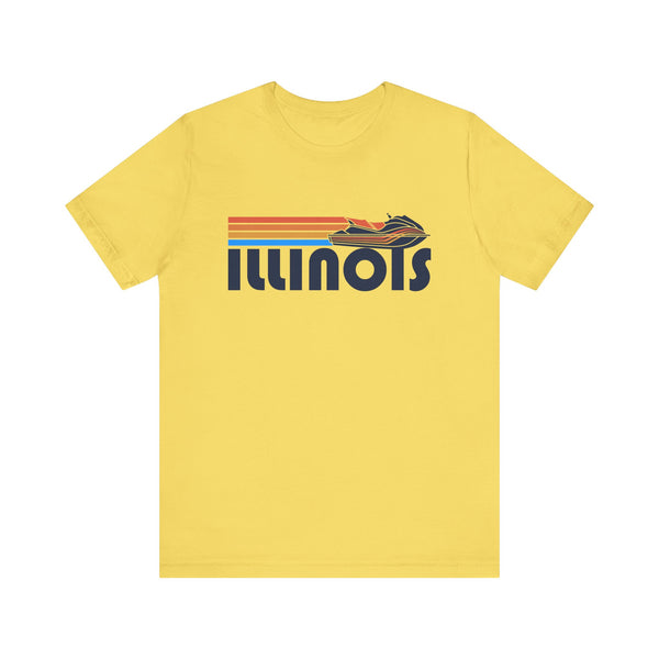 Illinois T Shirt - Retro Jetski PWC Graphic Illinois Tee