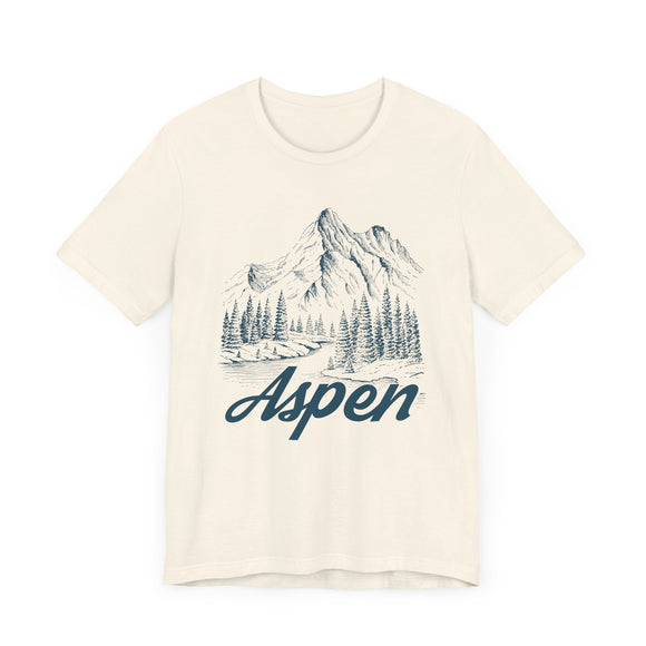 Aspen, Colorado Graphic Tee - Mountain Illustration Aspen T Shirt