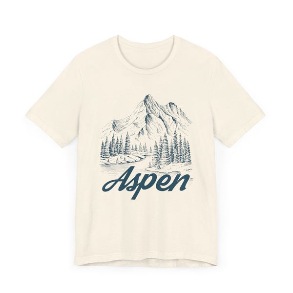 Aspen, Colorado Graphic Tee - Mountain Illustration Aspen T Shirt