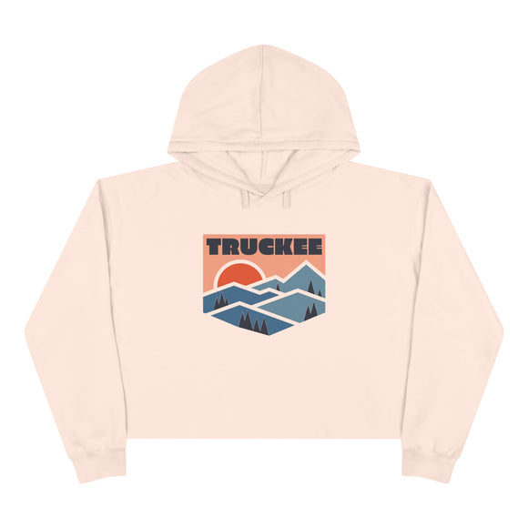 Women's Truckee, California Crop Hoodie - Premium Mountain Crop Sweatshirt
