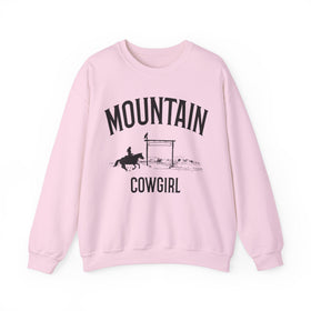 Buy light-pink Mountain Sweatshirt - Mountain Cowgirl Graphic Crewneck