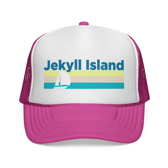 Jekyll Island Retro Sailboat Trucker Hat