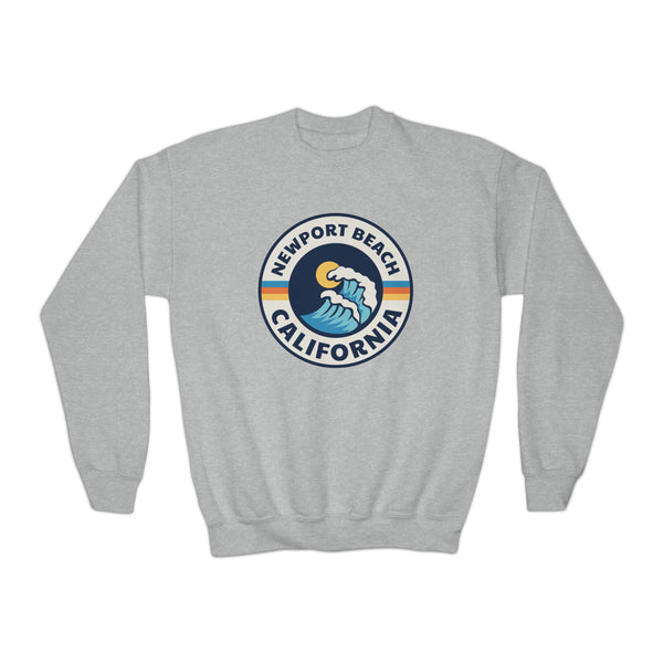 Newport Beach, California Youth Sweatshirt - Unisex Kid's Newport Beach Crewneck Sweatshirt