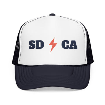 San Diego, California Retro Trucker Hat - Lightning Foam Cap - Lightning