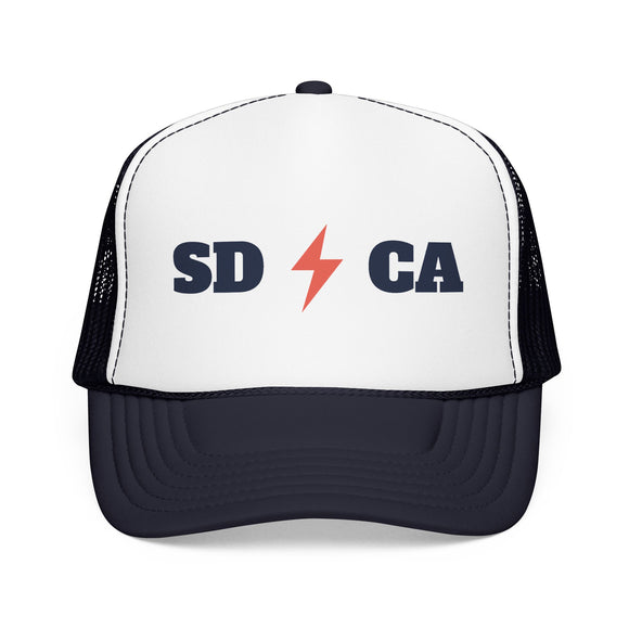 San Diego, California Retro Trucker Hat - Lightning Foam Cap