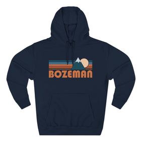 Buy navy Bozeman, Montana Hoodie - Retro Mountain Unisex Sweatshirt