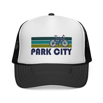 Park City, Utah Retro Bike Trucker Hat - Vintage Style Park City Cap