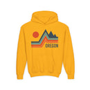 Oregon Youth Hoodie - Retro Mountain Oregon Youth Sweatshirt-3