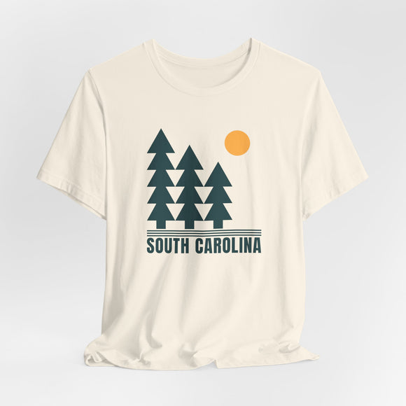 South Carolina T Shirt - Retro Trees South Carolina Tee