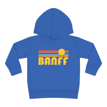 Banff, Canada Toddler Hoodie - Retro Sunrise Unisex Banff Toddler Sweatshirt
