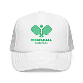 Buy white Asheville, North Carolina Pickleball Trucker Hat - Foam Asheville Cap