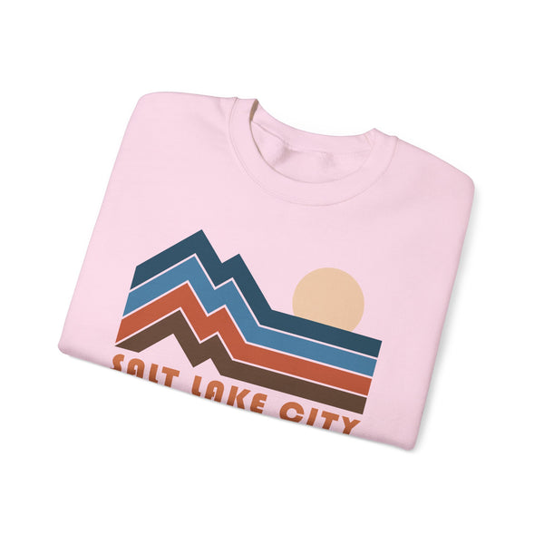 Salt Lake City, Utah Sweatshirt Retro Mountains, Salt Lake City Unisex Graphic Crewneck