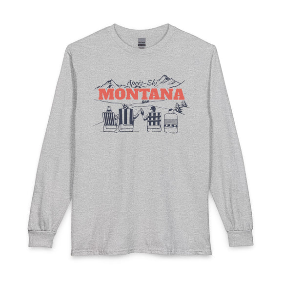 Montana Après-ski Long Sleeve Shirt - Mountain Retro Skiing