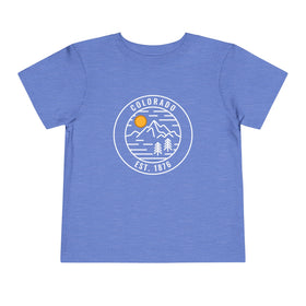 Colorado Toddler T-Shirt - Retro Mountain Unisex Toddler Colorado Shirt