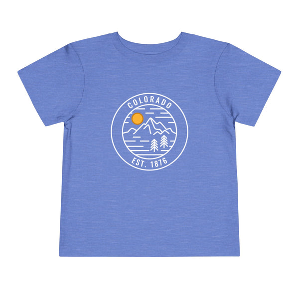 Colorado Toddler T-Shirt - Retro Mountain Unisex Toddler Colorado Shirt