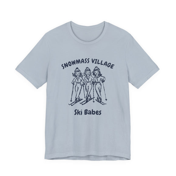 Snowmass Village, Colorado Ski Babes T‑Shirt — Retro Skiing Graphic Tee