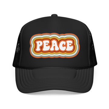 Retro Peace Trucker Hat Boho - 0
