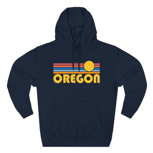 Premium Oregon Hoodie - Retro Sun Unisex Sweatshirt