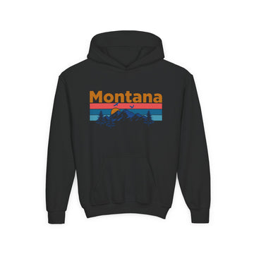 Montana Youth Hoodie - Mountain Sunset Montana Youth Sweatshirt - 0