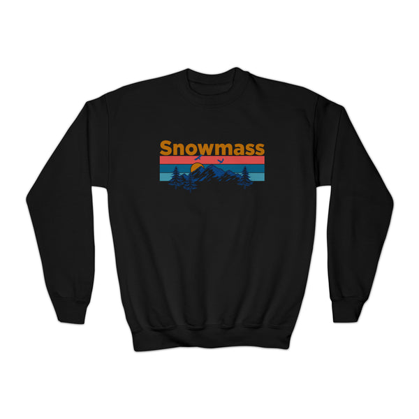 Snowmass, Colorado Youth Sweatshirt - Unisex Kid's Snowmass Crewneck Sweatshirt