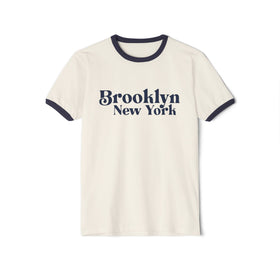 Brooklyn, New York Cotton Ringer Graphic Tee - Unisex Brooklyn T Shirt, Vintage Style Tee, Men's/Women's Tee