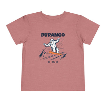 Buy heather-mauve Durango, Colorado Yeti Snowboard Toddler Tee