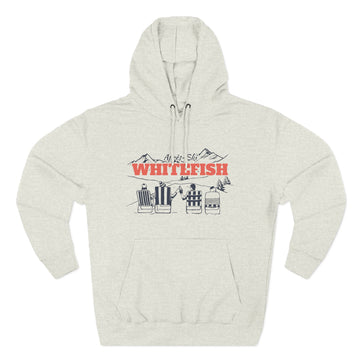 Buy oatmeal-heather Premium Whitefish, Montana Après-ski Hoodie - Unisex Sweatshirt