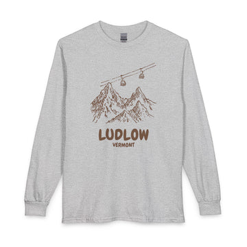 Ludlow, Vermont Long Sleeve T-Shirt - Ski Mountain Gondola - 0
