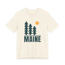 Maine T Shirt - Retro Trees Maine Tee-1