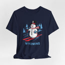 Wyoming T Shirt - Ski Snowman Graphic Wyoming Tee-16