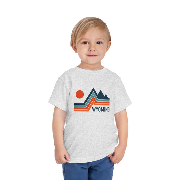 Wyoming Toddler T-Shirt - Retro Palm Tree Unisex Toddler Wyoming Shirt