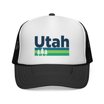 Utah Retro Trees Trucker Hat - Vintage Style Utah Cap